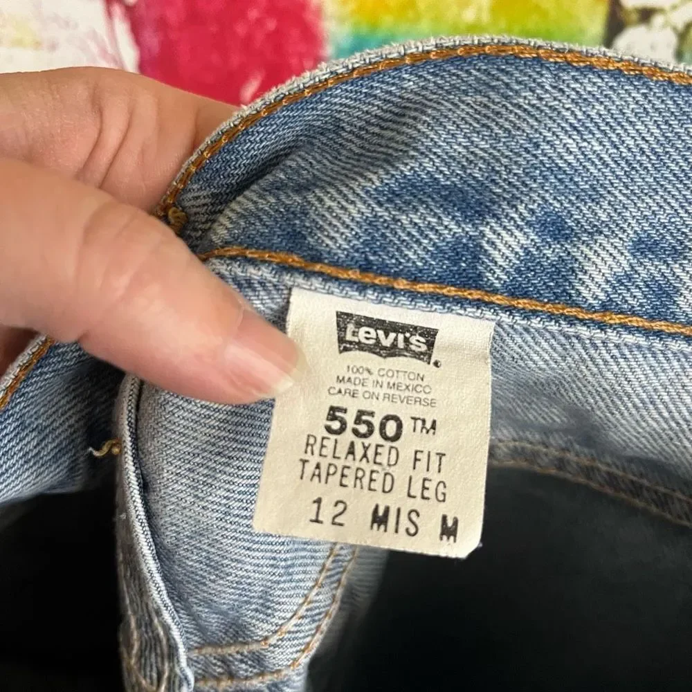 Vintage Y2K Levi's 550 Relaxed Fit Tapered Leg 12 Mis Medium Jeans - Picture 7 of 9